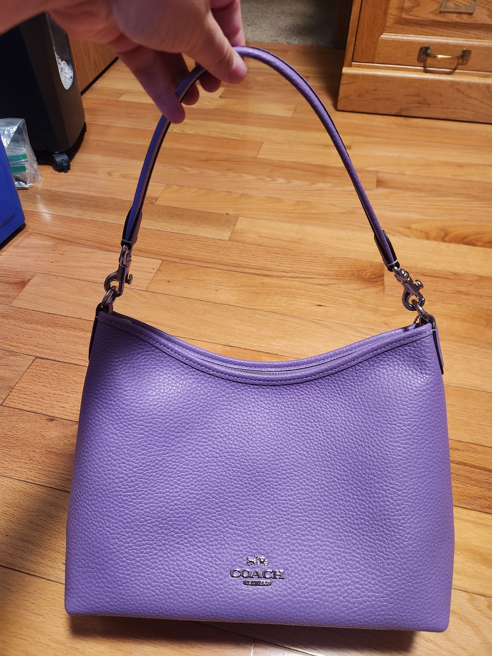 Coach Laurel Purple Pebbled Leather Shoulder Bag